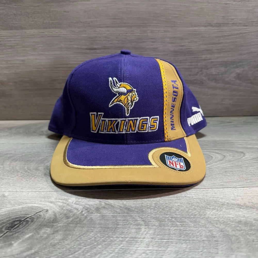 Vintage Minnesota Vikings Pro Line Hat By Puma NFL Football Purple Strapback